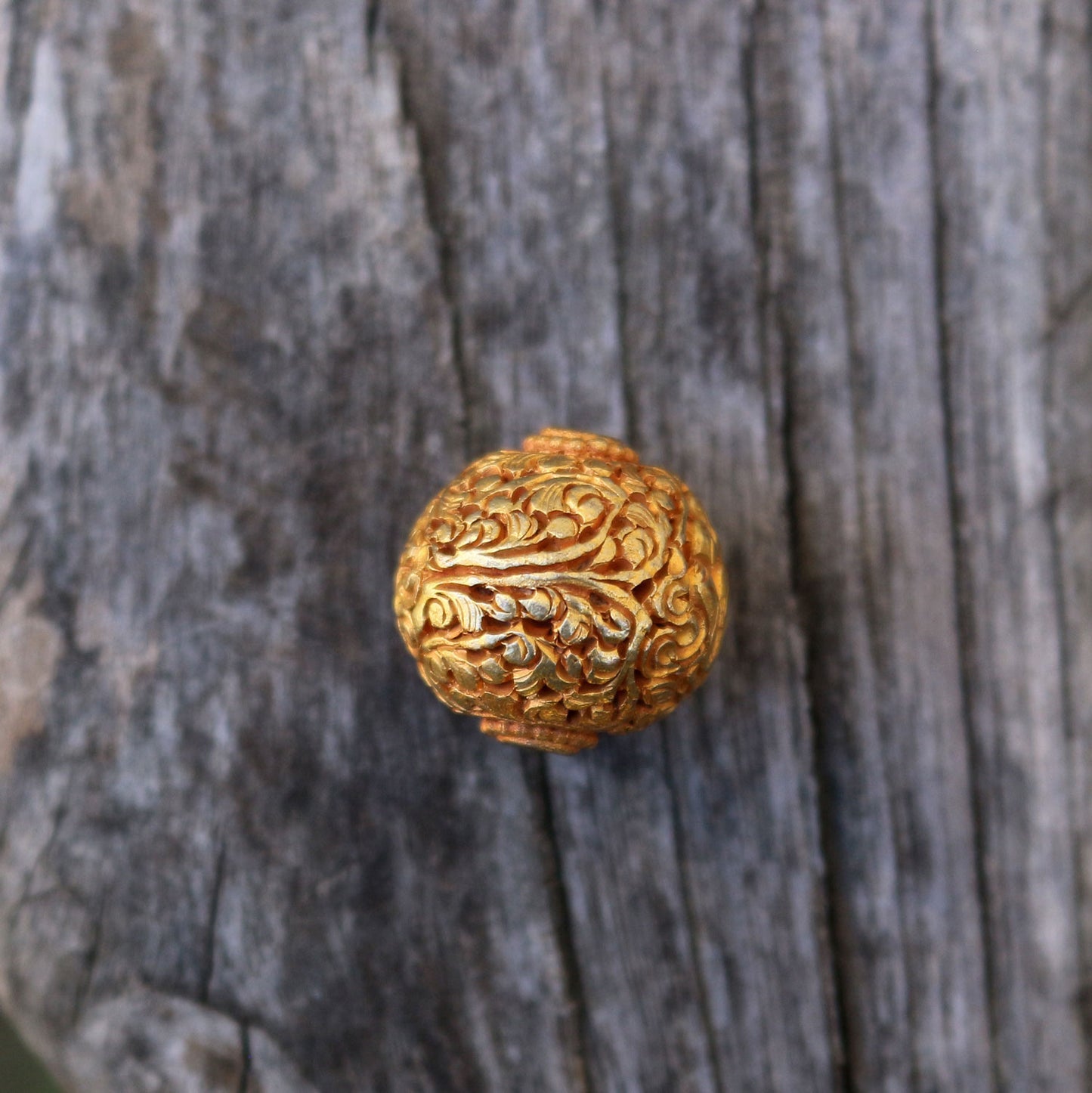 Hand Carved Round Bead