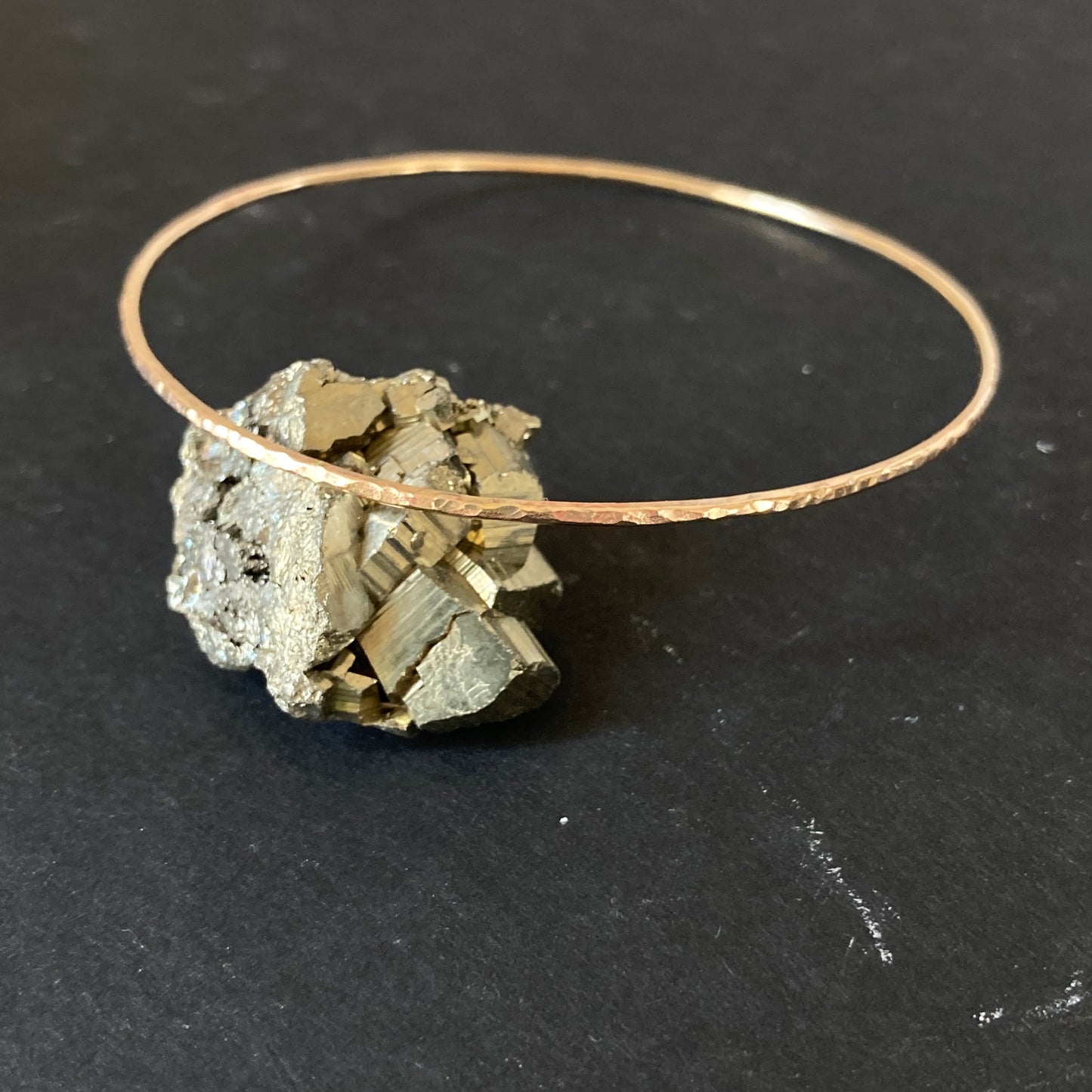 Simple Hammered Gold Filled Dainty Bangle