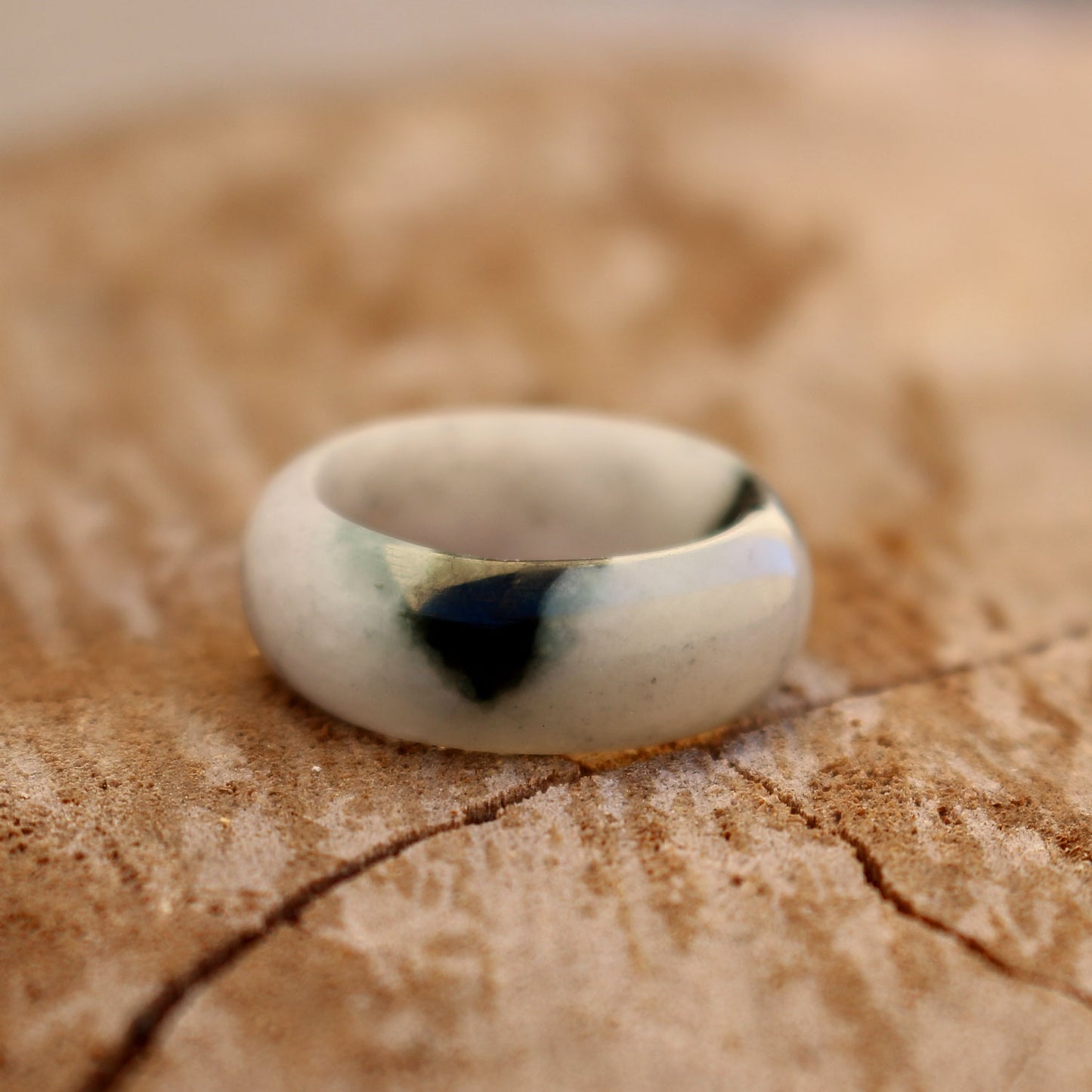 Wide Band Jade Ring