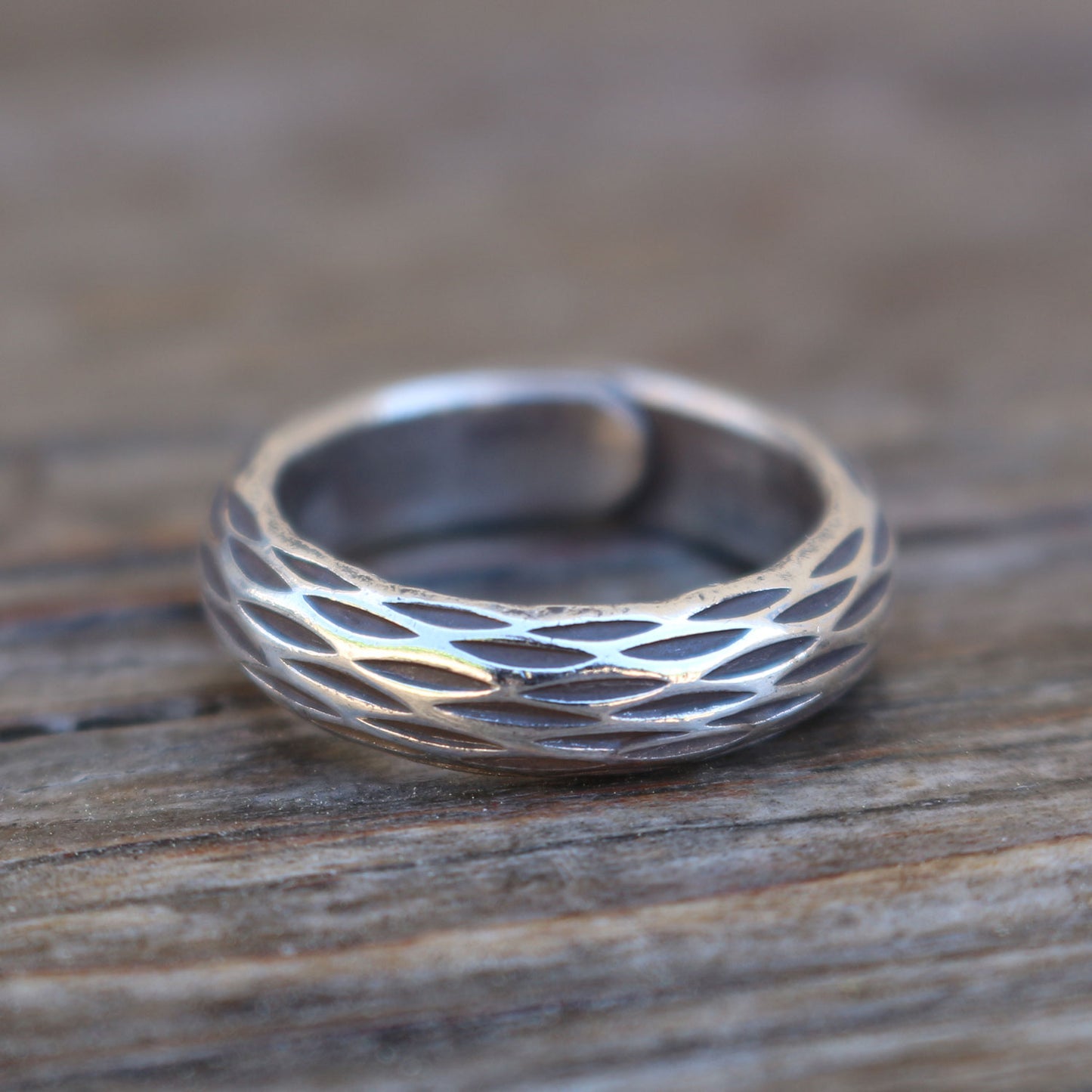 Engraved Sterling Silver Band Ring