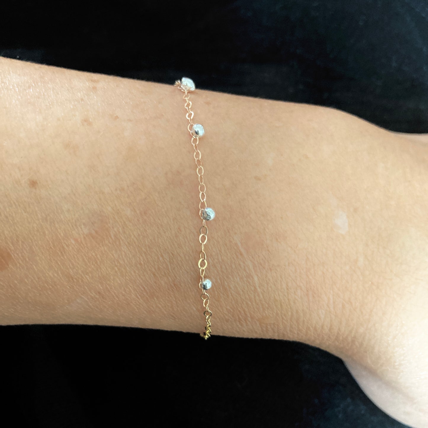Granules Silver Beads Bracelet