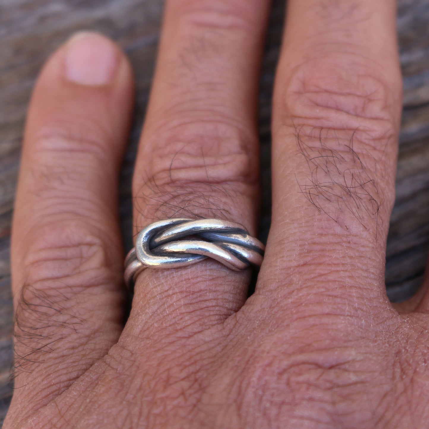 Love knot sterling silver ring