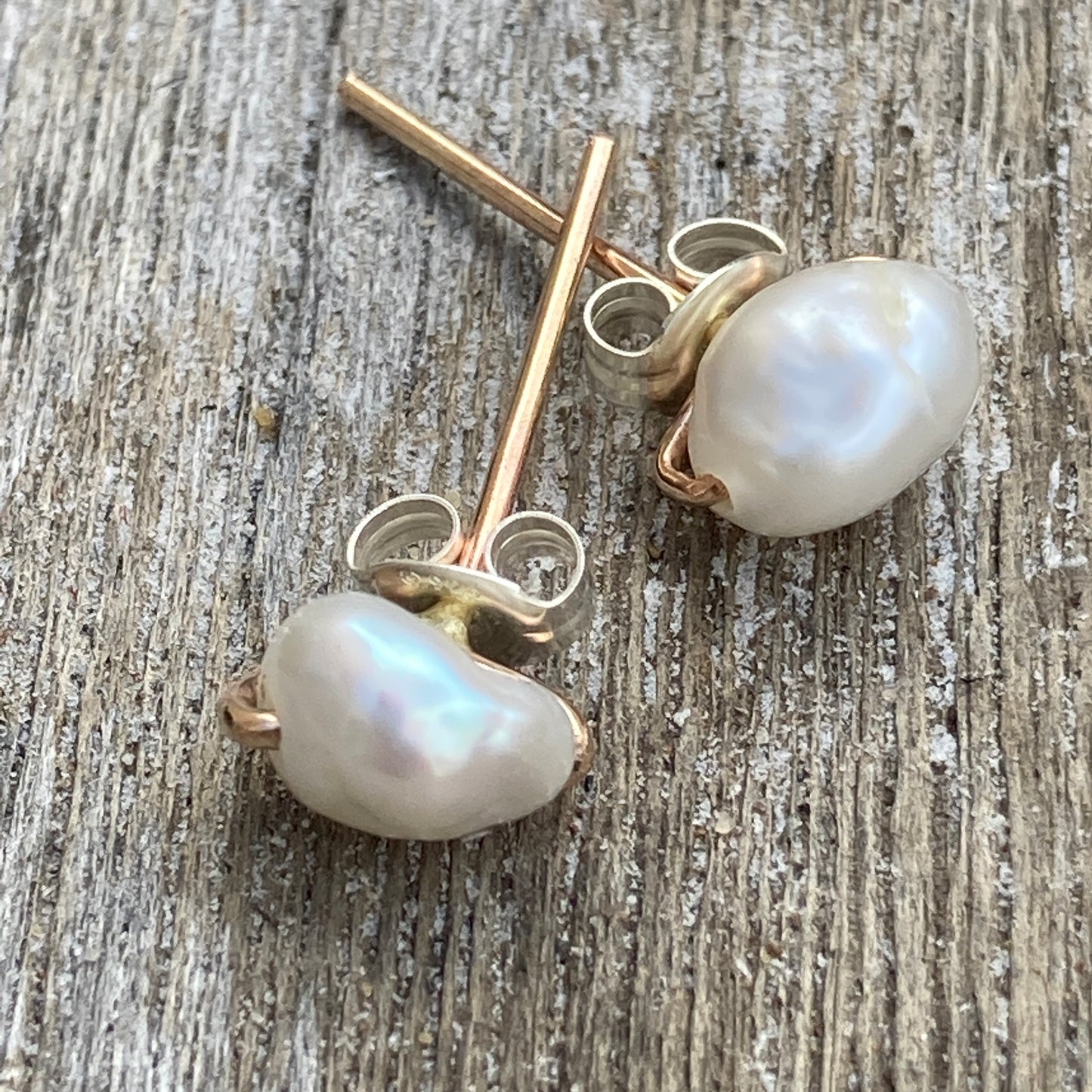 Pearl Gold Fill Post Earrings