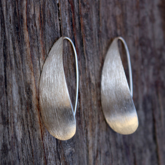 Brushed sterling silver earrings