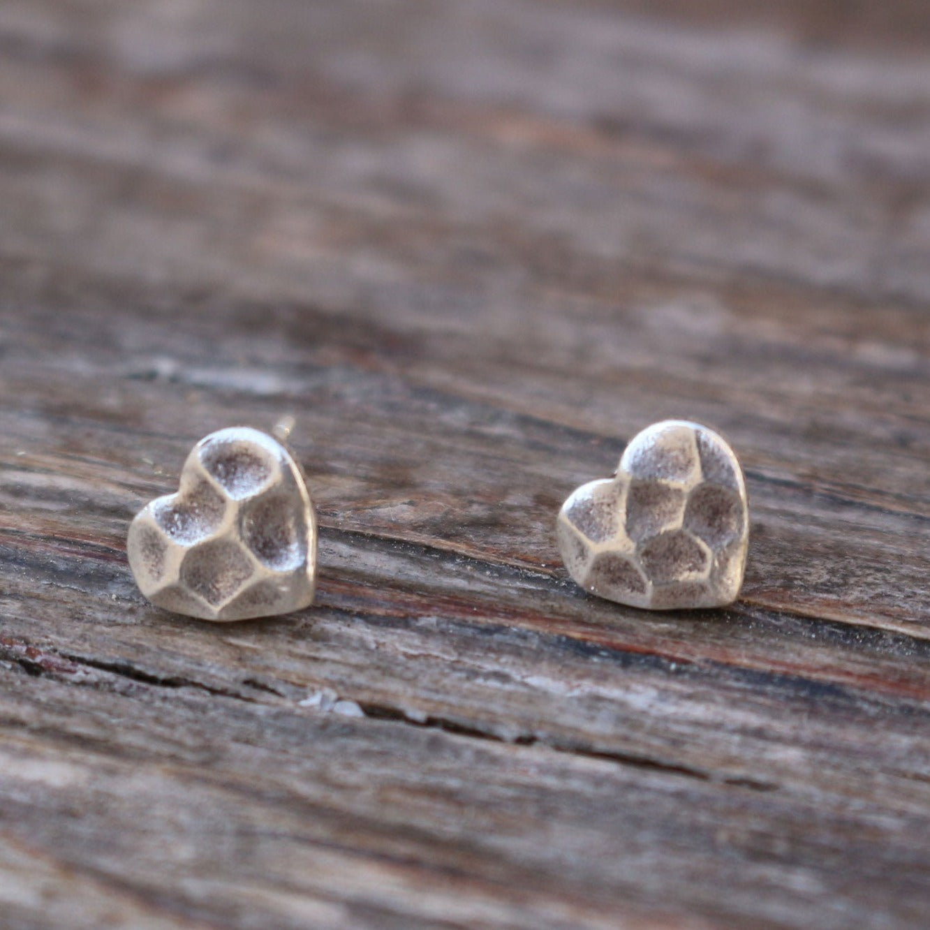 Silver Heart Stud Earrings