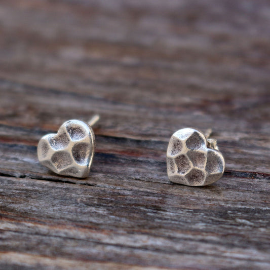 Silver Heart Stud Earrings