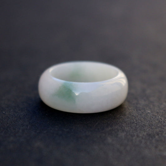 White And Green Jade Ring