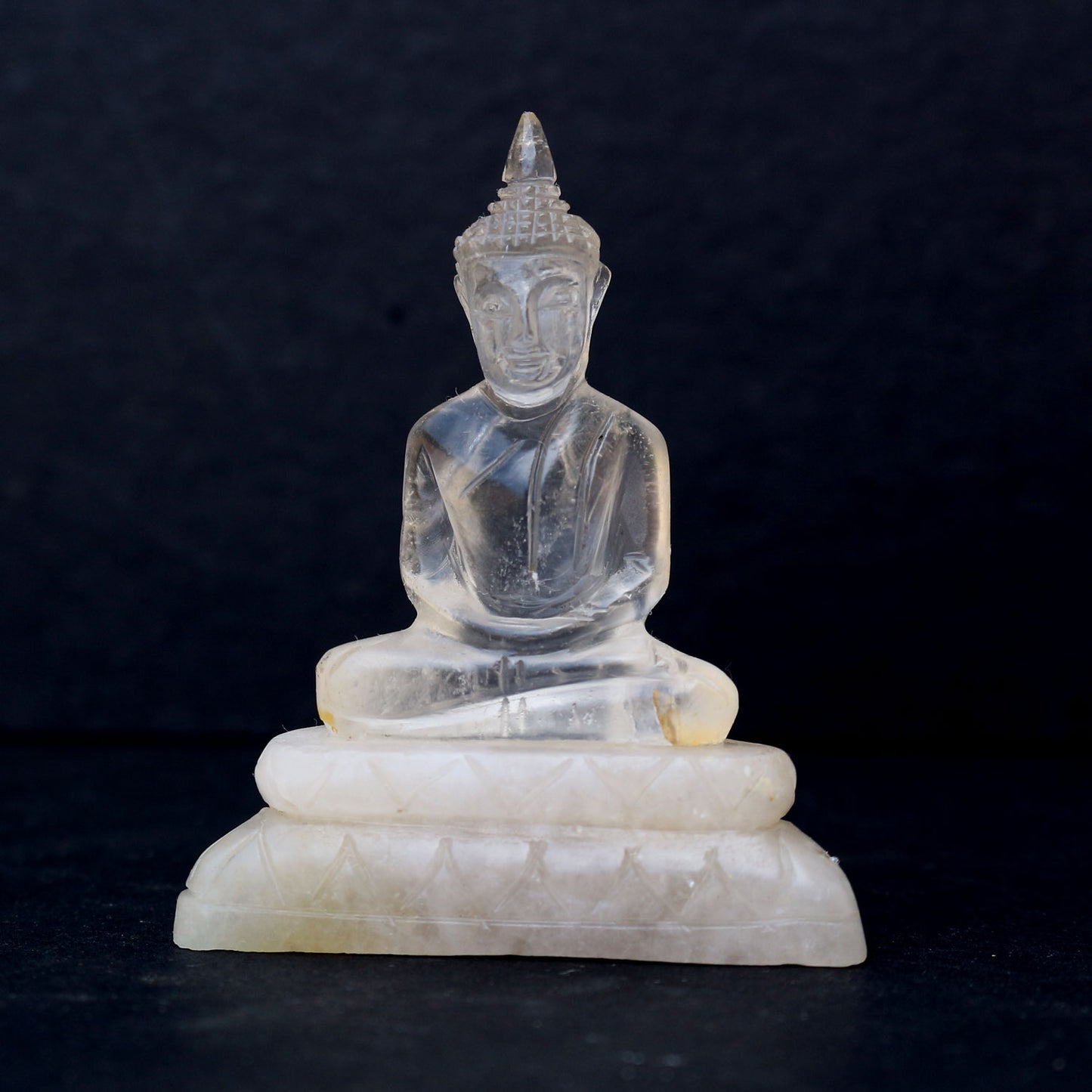 Crystal Quartz Meditating Buddha Statue
