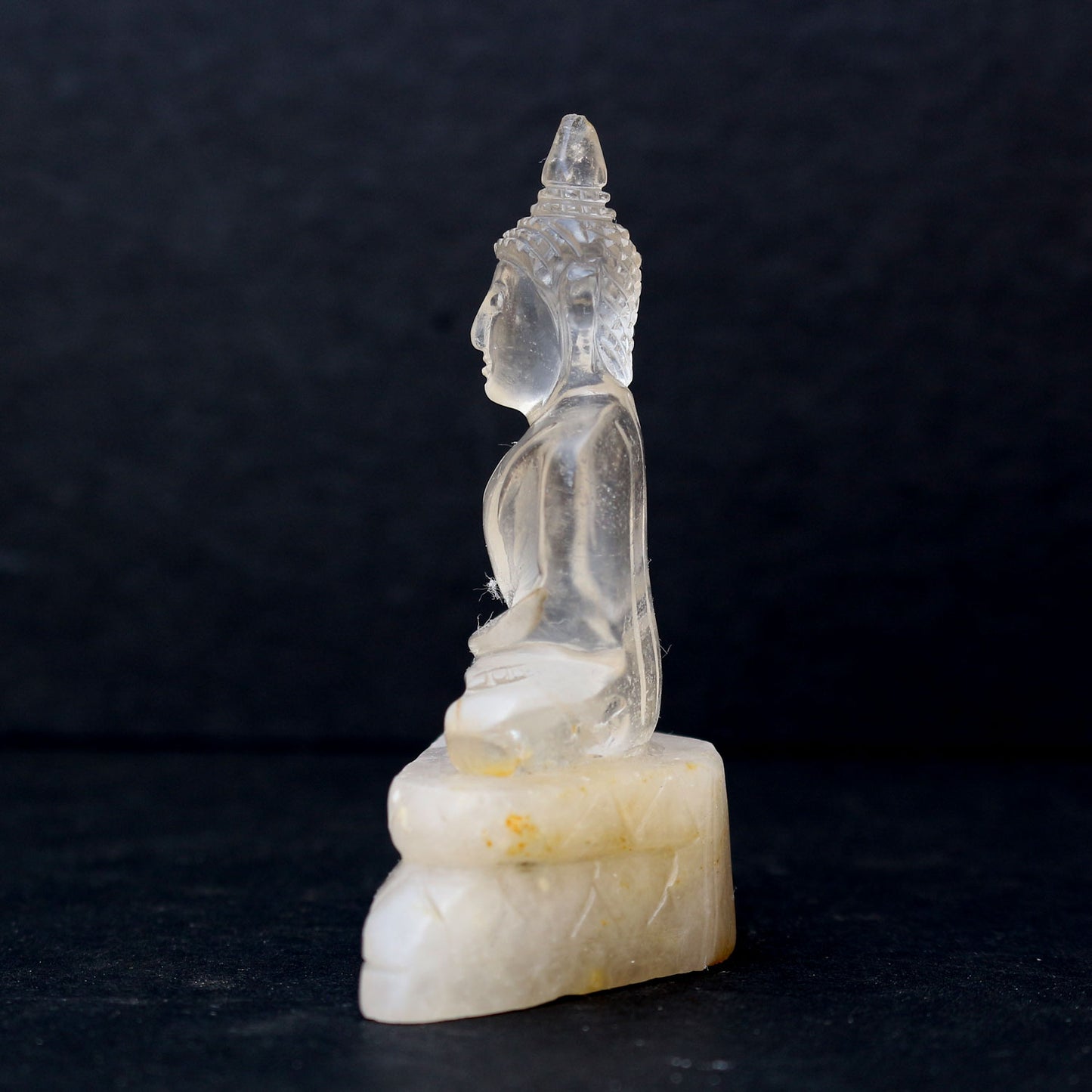 Crystal Quartz Meditating Buddha Statue