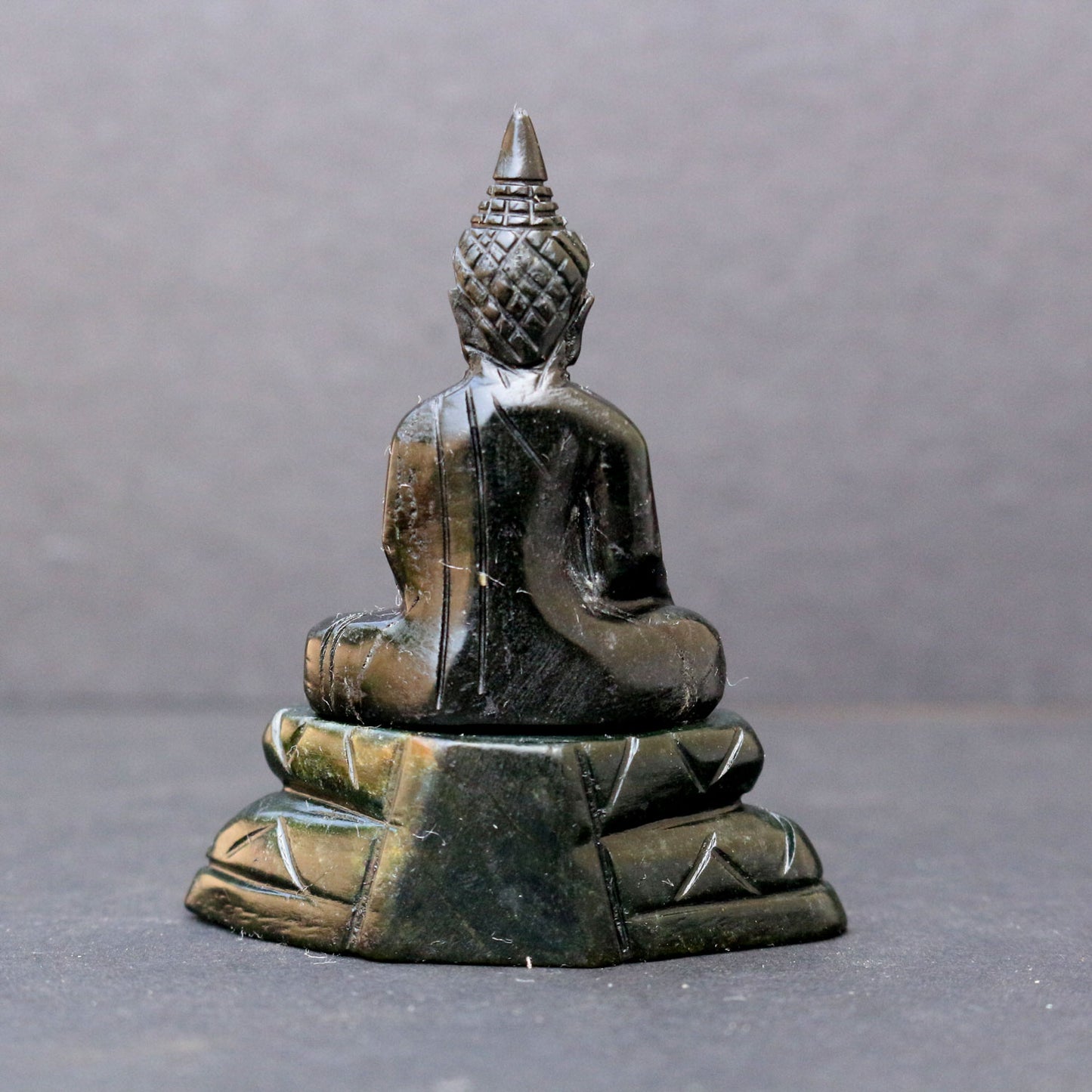 Black Jade Meditating Buddha Statue