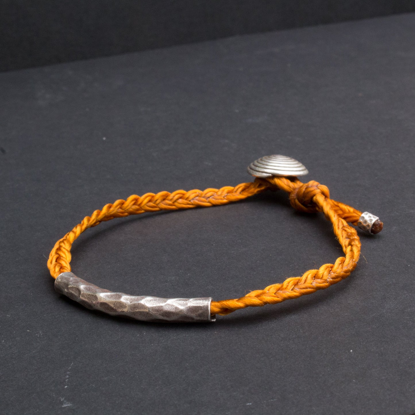 Hammered sterling silver bracelet