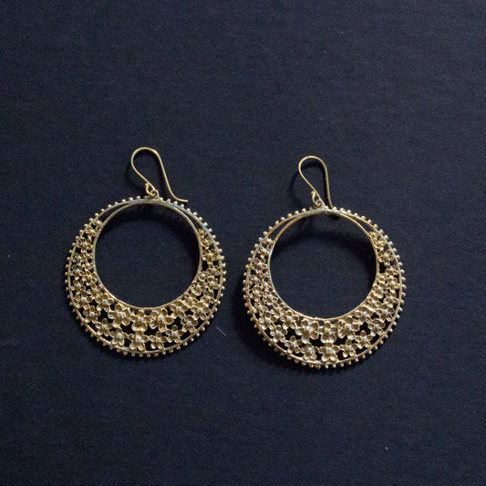 Floral brass hoops