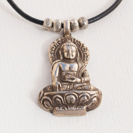 Sterling Buddha pendant necklace