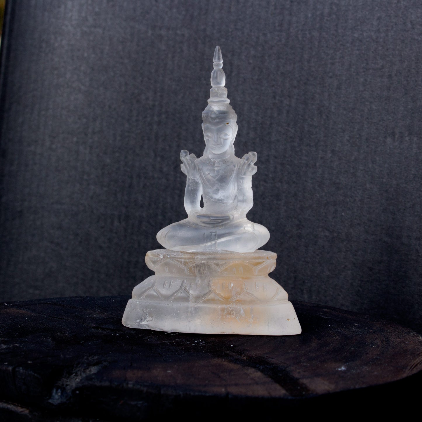 Clear Quartz carved Buddha Figurine