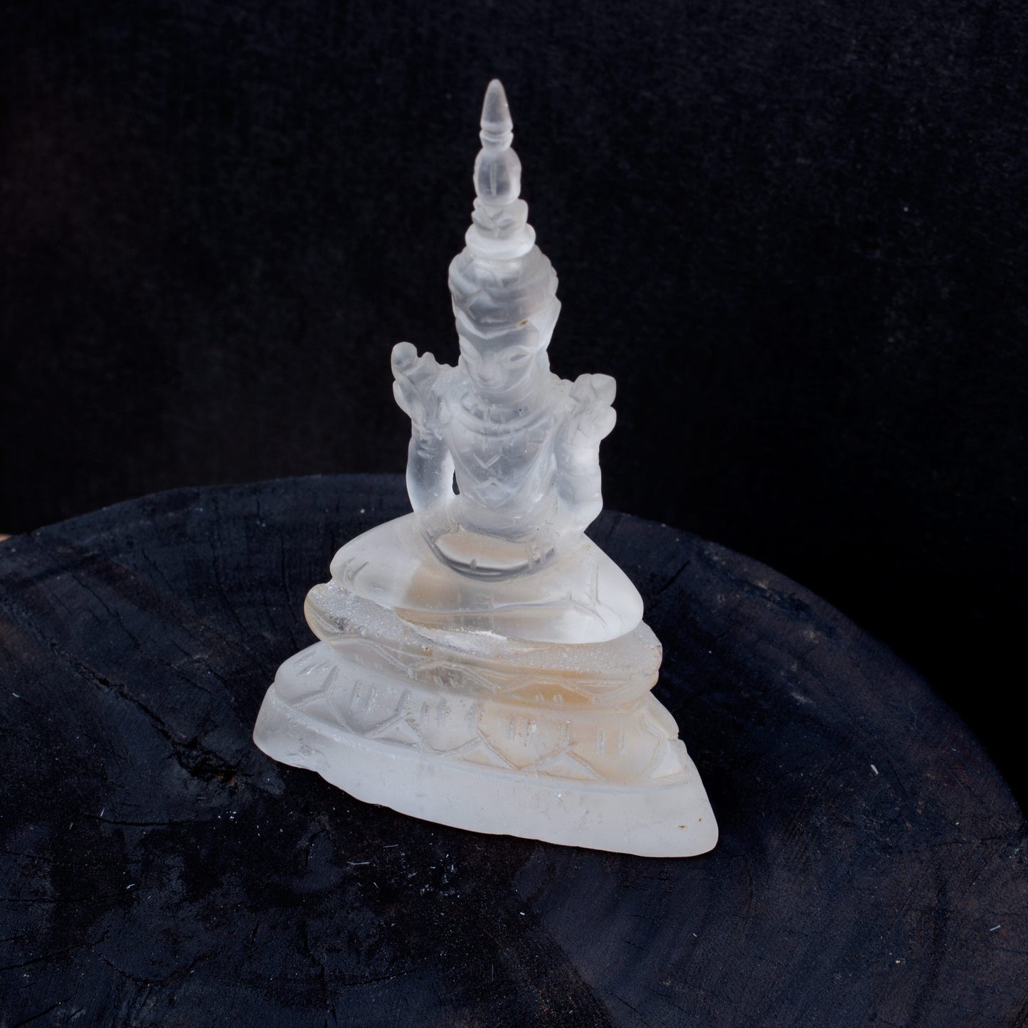 Clear Quartz carved Buddha Figurine