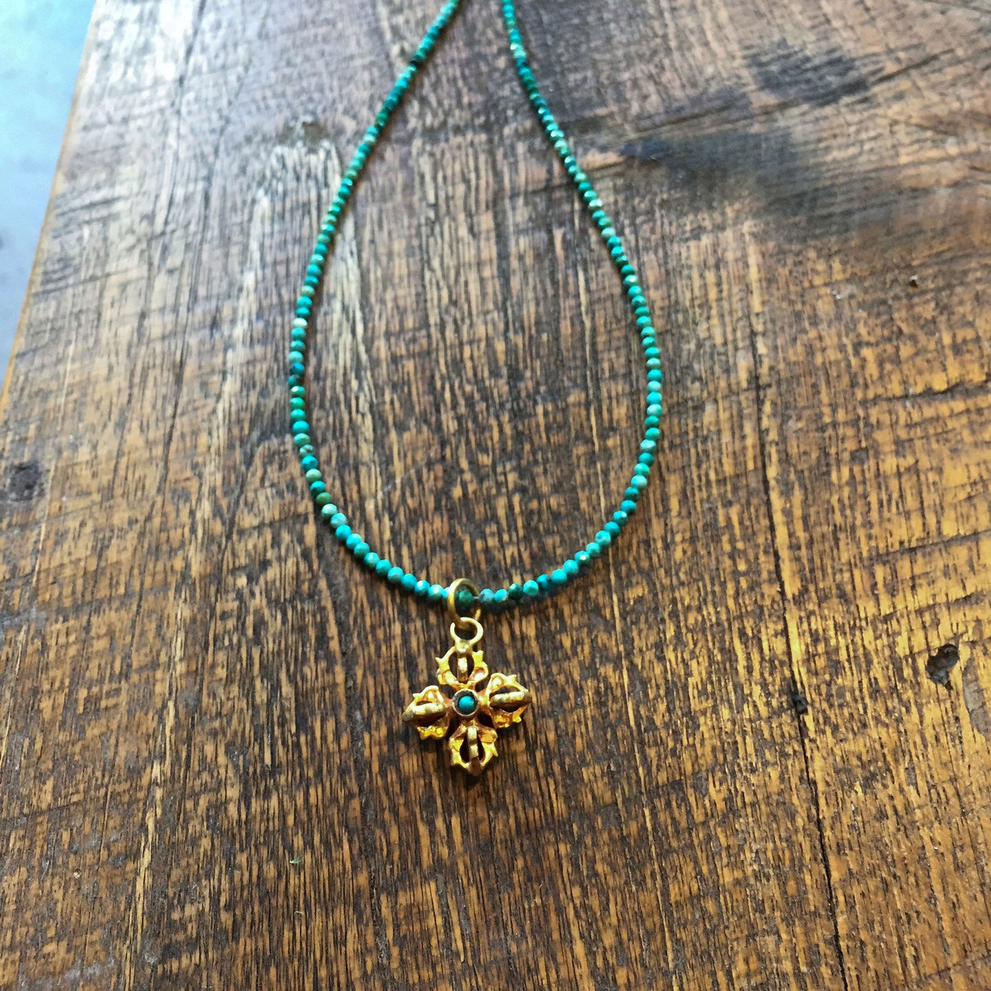 Double Dorje turquoise necklace