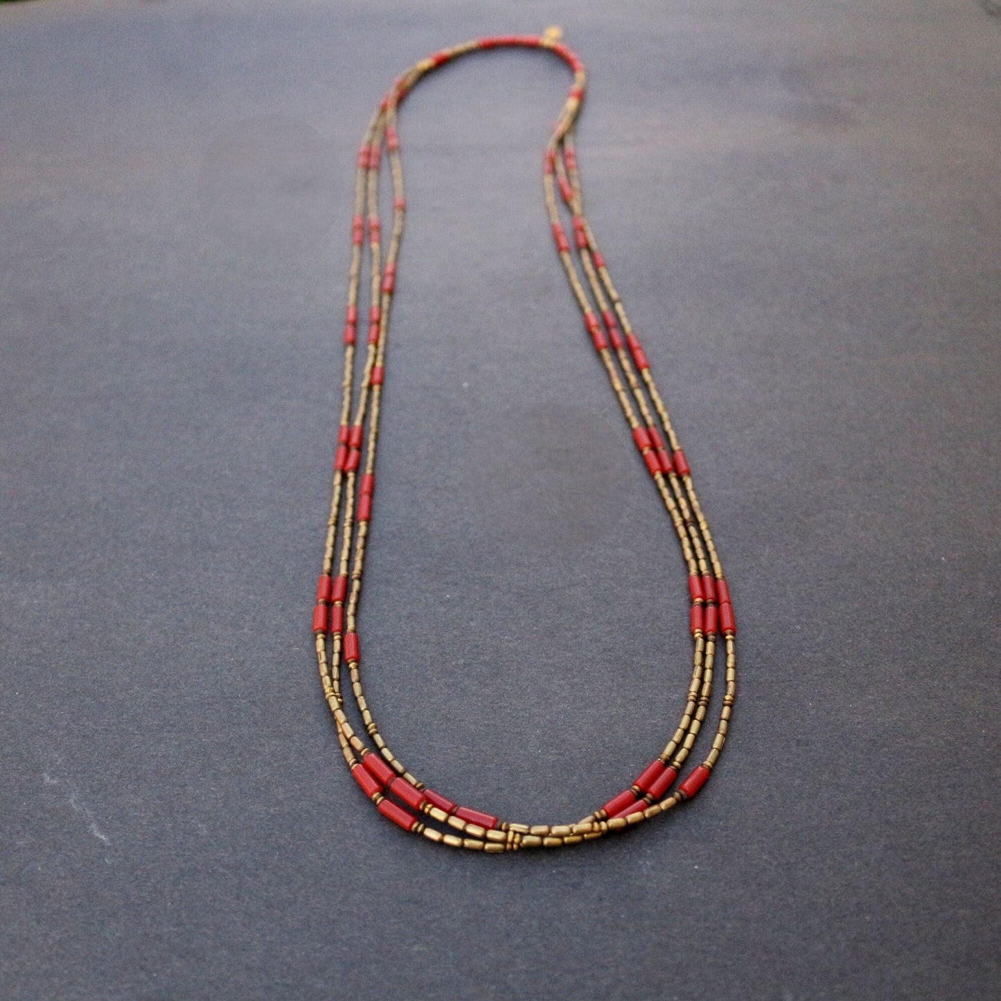 Three Strands Coral Necklace