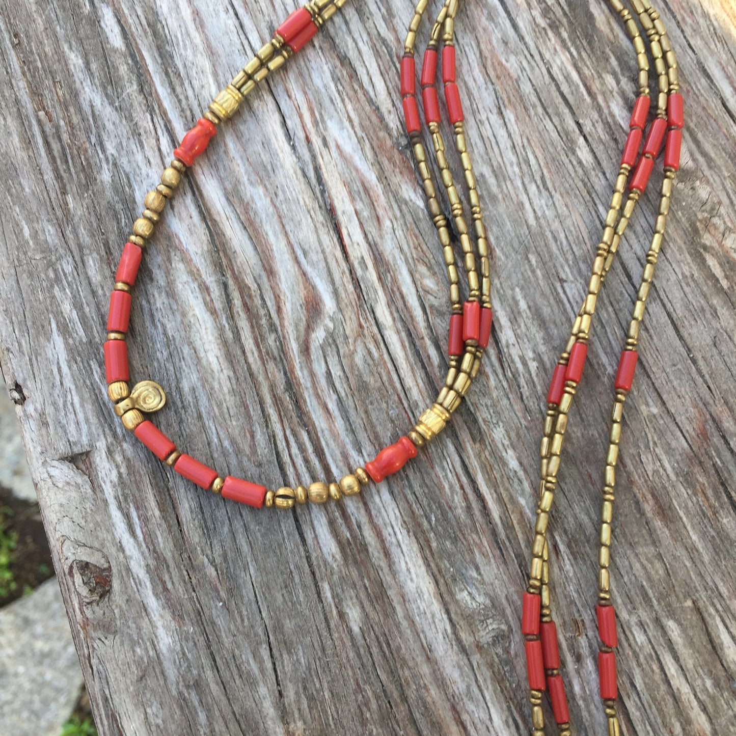 Three Strands Coral Necklace