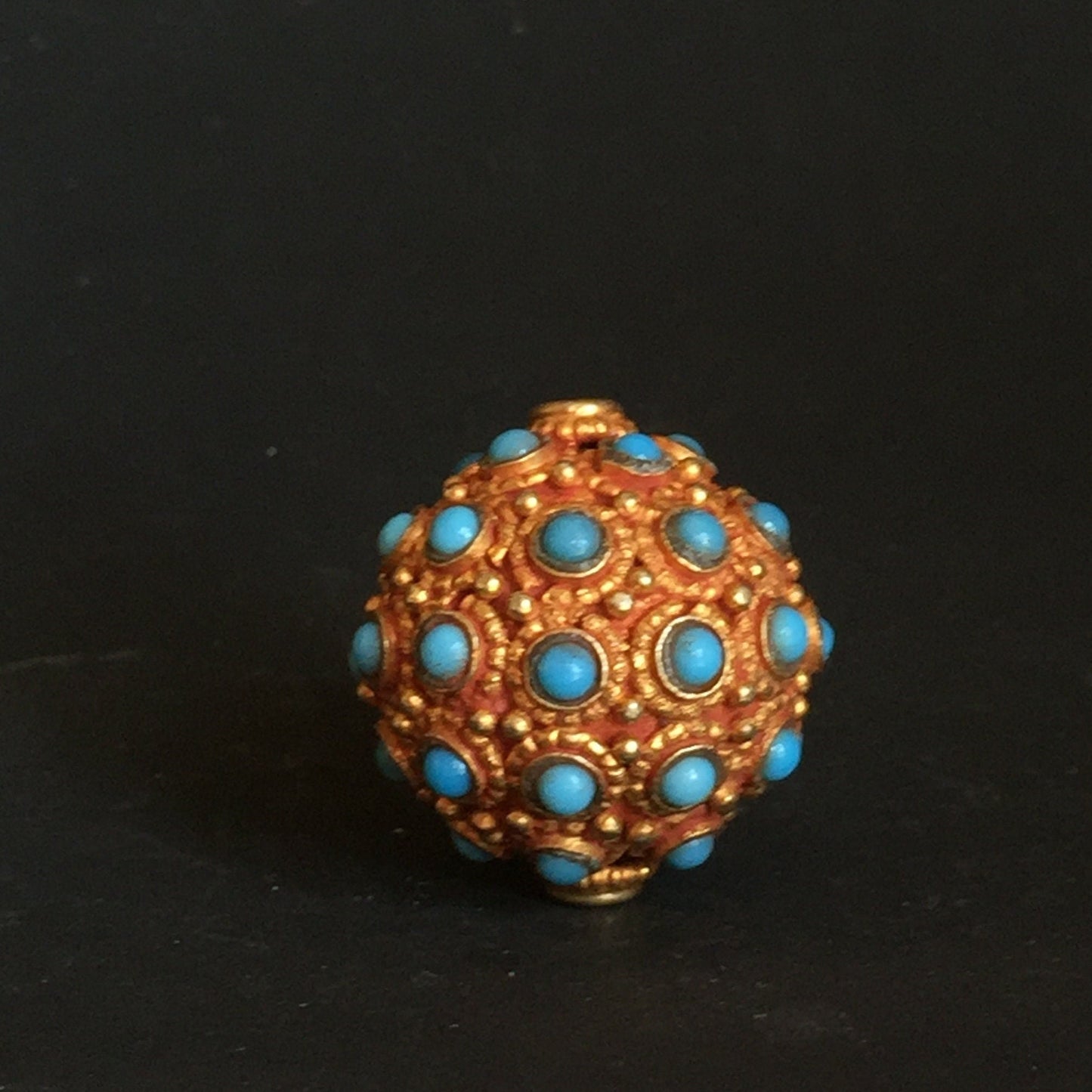 One Turquoise Round Bead