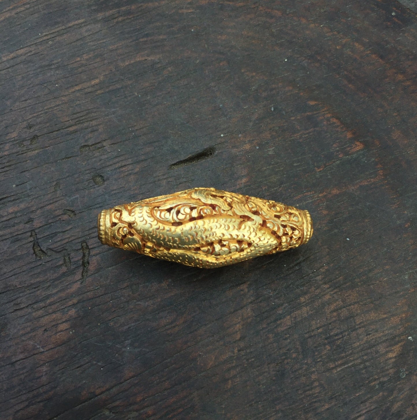 One Handcrafted Tibetan Dragon Bead