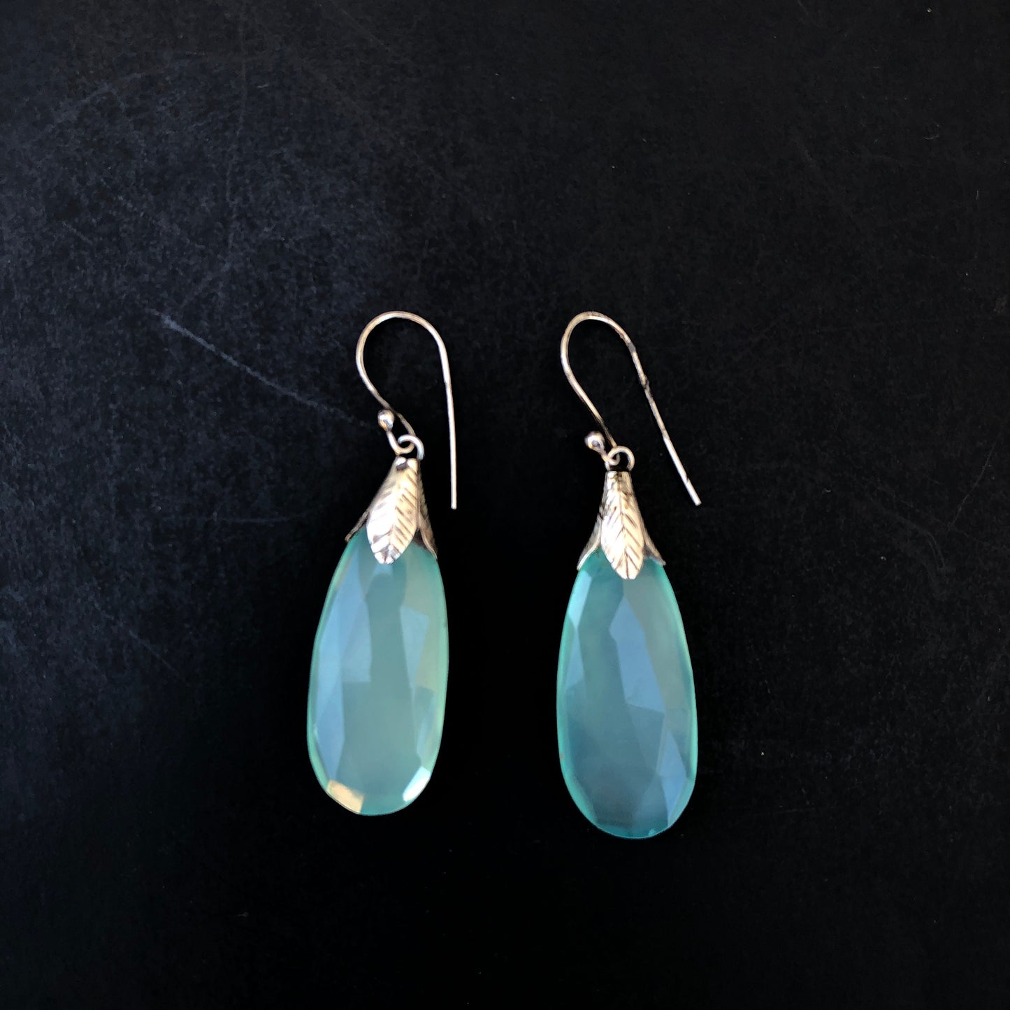 Blue Chalcedony Dangle Earrings