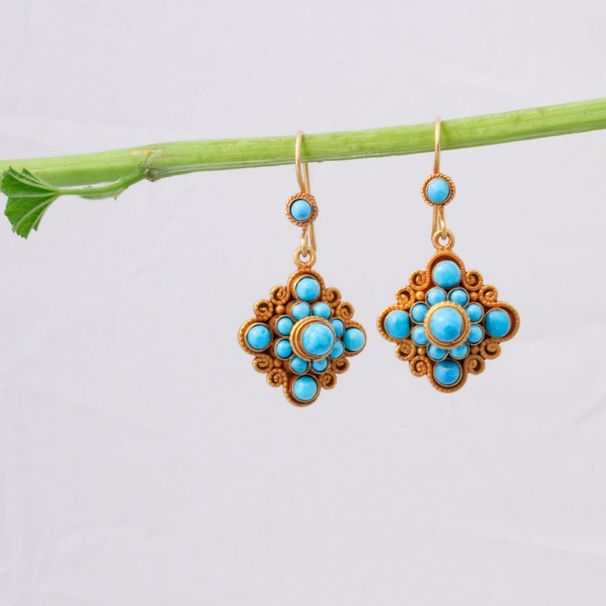 Turquoise Mandala Earrings - Trendivine