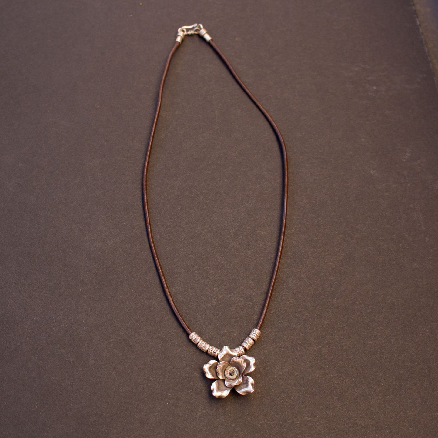 Sterling flower bud necklace
