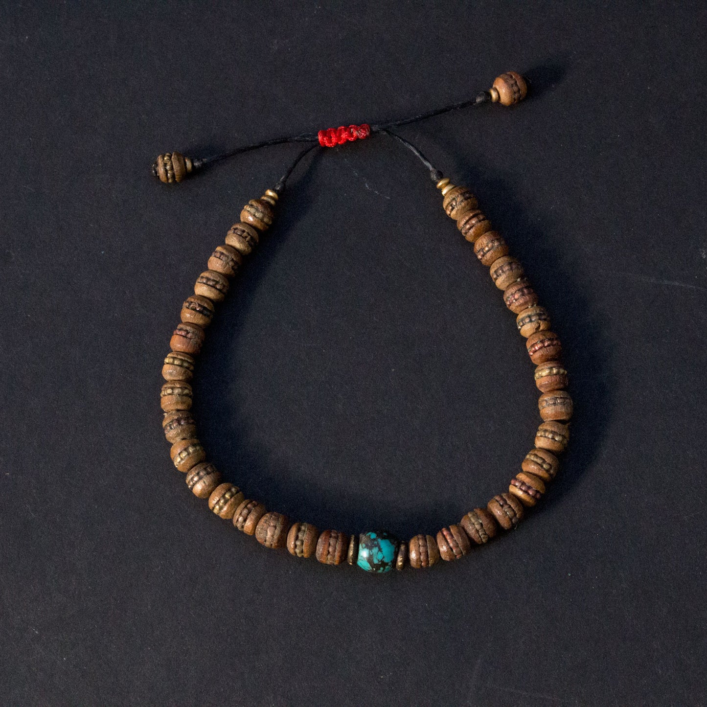 Turquoise malla wood bracelet