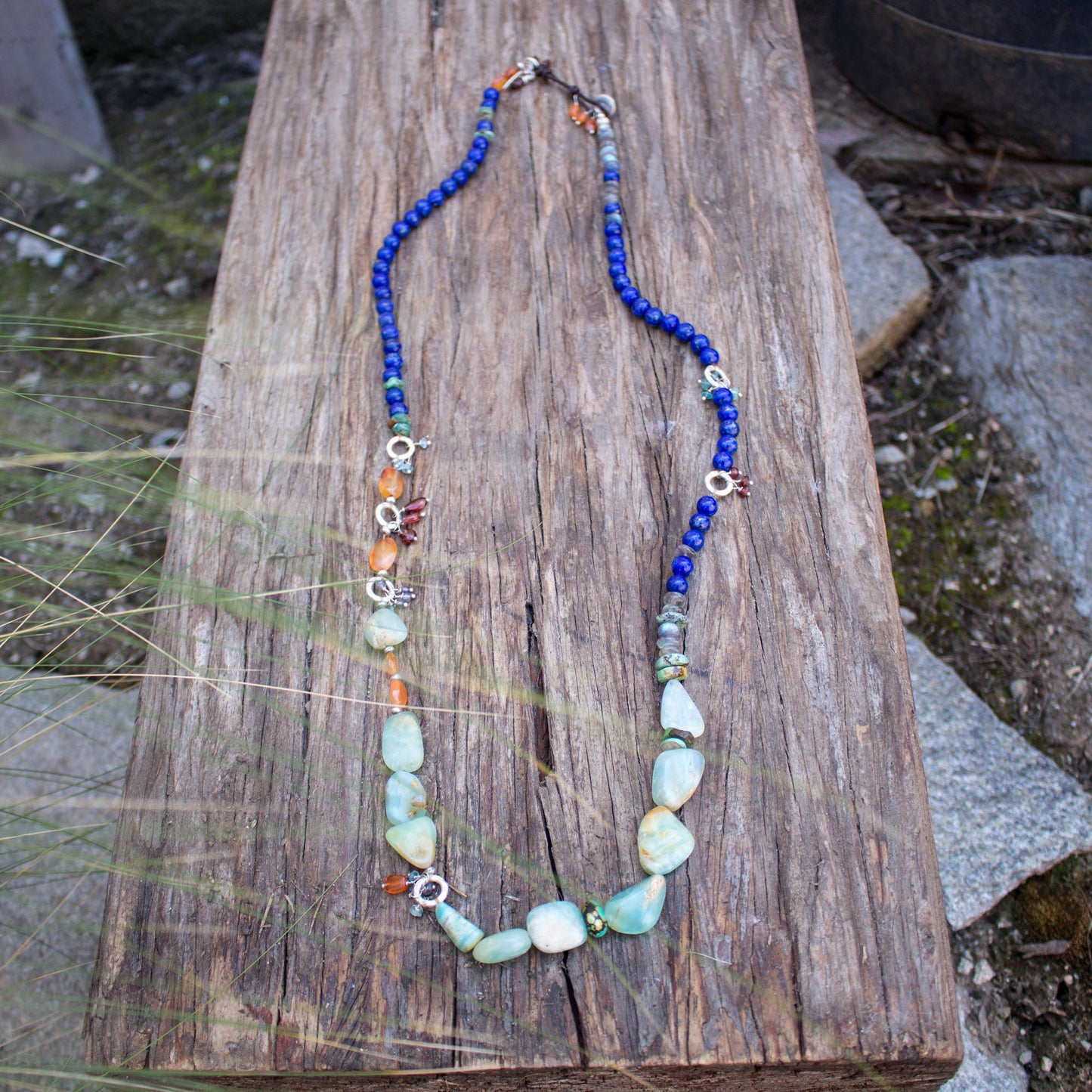 Peruvian Opals Long Necklace