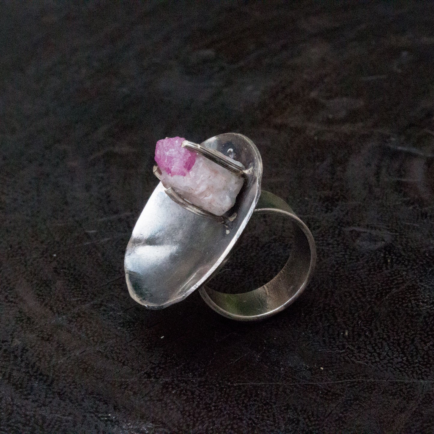 Raw Ruby Sterling Silver Ring