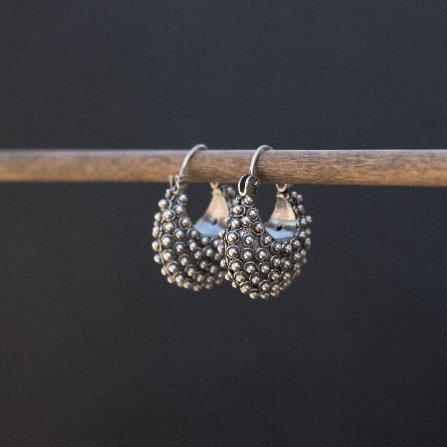 Dotted Sterling Hoops