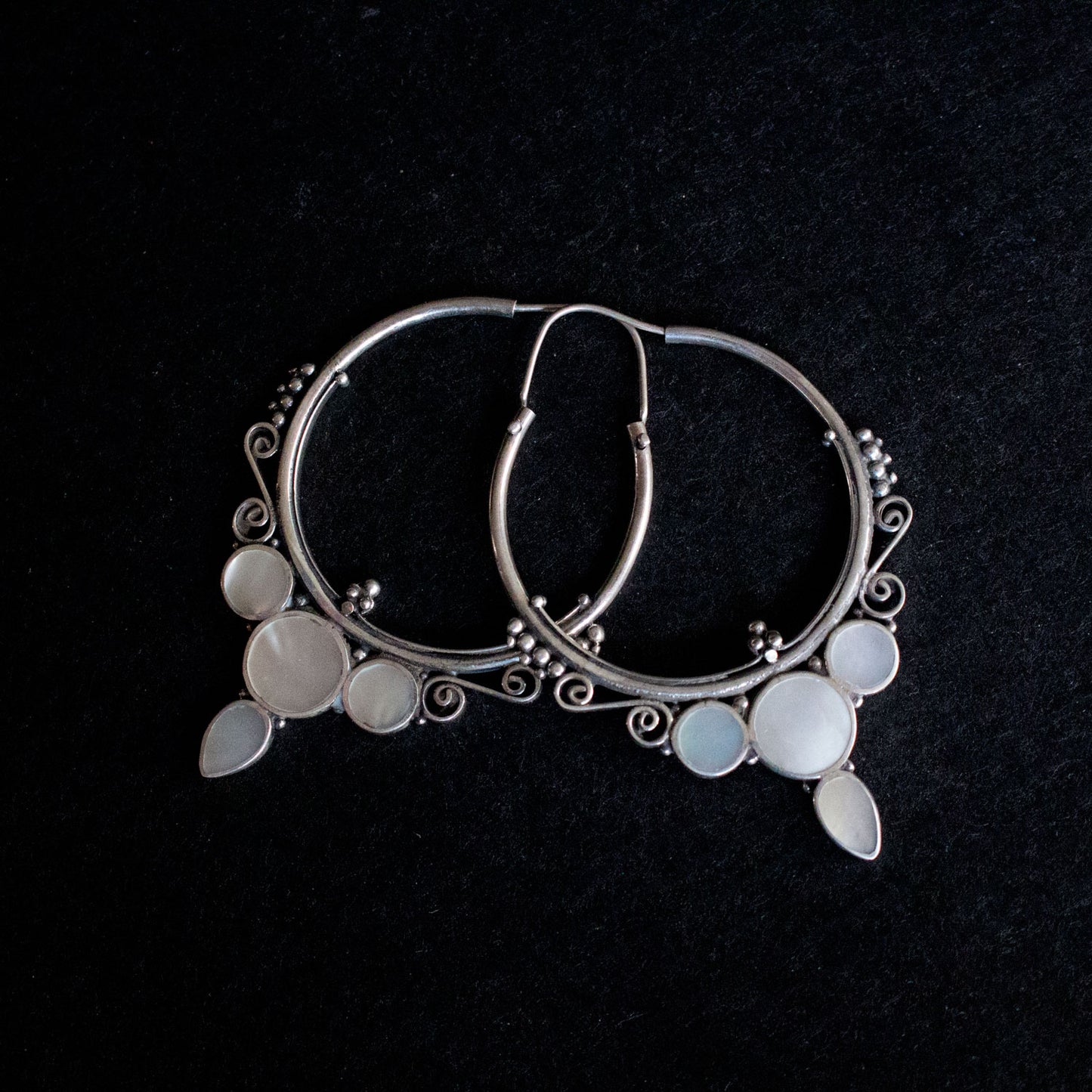 Mother of pearl sterling silver earrings