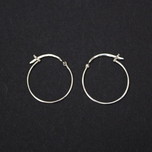 Simple Light Weight Sterling Silver Hoop Earrings