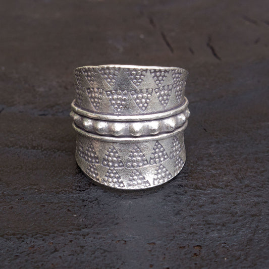 Stamped silver ring