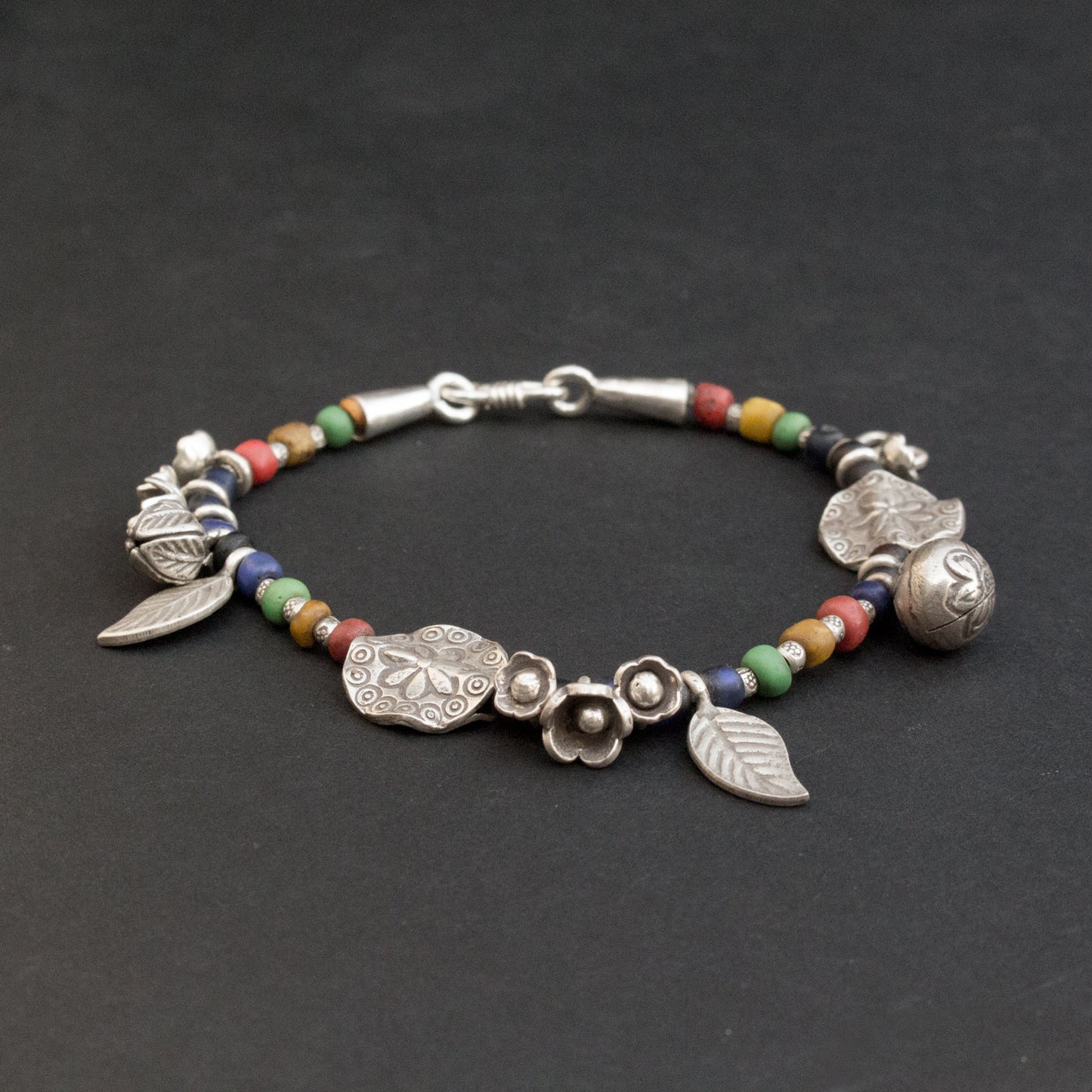 Silver charms bracelet